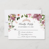 フローラエレガント蝶キンセアニラRSVPカード 出欠カード (正面)