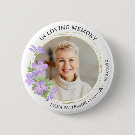フローラエレガント記念悔やみや弔慰葬儀 缶バッジ (正面)