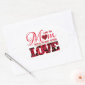 フローラエレガント赤いハート愛するママ母 楕円形シール (封筒)
