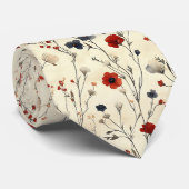 フローラエレガント赤と海軍の花茎 ネクタイ (ロール)