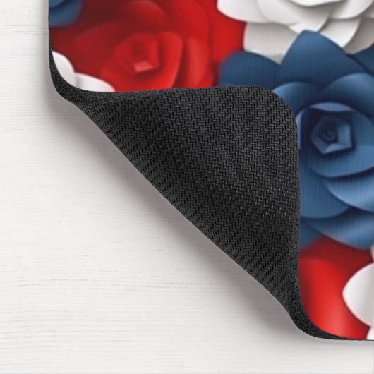 フローラエレガント赤白青フラワーガーデンデザイン マウスパッド (コーナー)