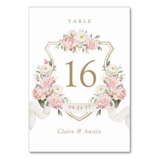 フローラエレガント赤面バラcrestテーブル番号 テーブルナンバー (裏面)