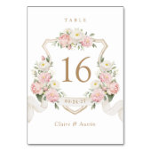 フローラエレガント赤面バラcrestテーブル番号 テーブルナンバー (正面)