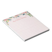 フローラエレガント赤面ピンクの名前が並んだ ノートパッド (アングル)