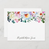 フローラエレガント赤面ピンクホワイトウォーター色牡丹 ノートカード (正面/裏面)