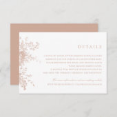 フローラエレガント赤面ピンクヴィンテージウェディング詳細 招待状 (正面/裏面)