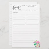 フローラエレガント赤面ピンク多肉性レシピカード (正面/裏面)