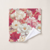 フローラエレガント赤 バスタオルセット (ウォッシュタオル)