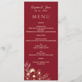 フローラエレガント金ゴールドとブルグンディ結婚ズ メニュー (正面)