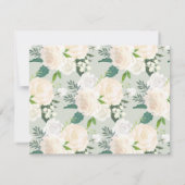 フローラエレガント金ゴールドクロスガールバプテスマ写真 サンキューカード (裏面)