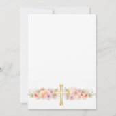フローラエレガント金ゴールドクロス《キリスト教》洗礼式や命名式バプテスマ 招待状 (裏面)