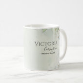 フローラエレガント金ゴールドグリーンプロフェッショナル事業 コーヒーマグカップ (正面右)