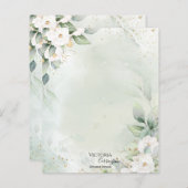 フローラエレガント金ゴールドグリーンプロフェッショナル文房具 (正面/裏面)