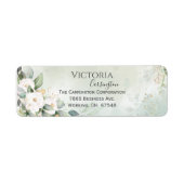 フローラエレガント金ゴールドグリーン差出人住所 ラベル (正面)