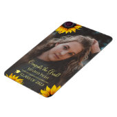 フローラエレガント金ゴールドスクリプトによる写真卒業 マグネット (左側)