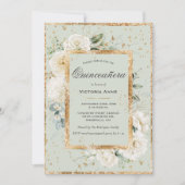 フローラエレガント金ゴールドセージモダンキンセアニラ 招待状 (正面)