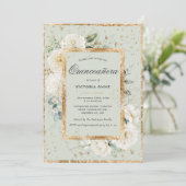 フローラエレガント金ゴールドセージモダンキンセアニラ 招待状 (スタンド正面)