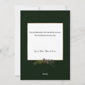 フローラエレガント金ゴールドノエルタイポグラフィ写真 シーズンカード (裏面)