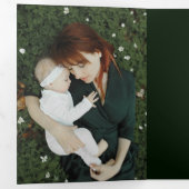 フローラエレガント金ゴールドノエルタイポグラフィ写真 三つ折りカード (内部最初)