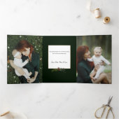 フローラエレガント金ゴールドノエルタイポグラフィ写真 三つ折りカード (内部)