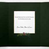 フローラエレガント金ゴールドノエルタイポグラフィ写真 三つ折りカード (内部中)