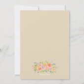 フローラエレガント金ゴールドバラ水色ベビーシャワー 招待状 (裏面)