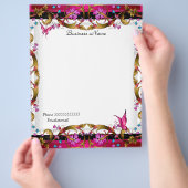 フローラエレガント金ゴールドピンクブラックバタフライ チラシ (手)