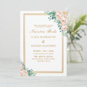 フローラエレガント金ゴールドフレームホワイトヌエストラボーダ 招待状 (スタンド正面)