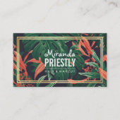 フローラエレガント金ゴールドフレーム構成サロンアポイントメント 予約カード (正面)