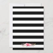 フローラエレガント金ゴールドブラックストライプパーティー 招待状 (裏面)