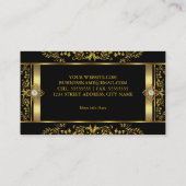 フローラエレガント金ゴールドブラック名刺 名刺 (裏面)