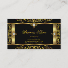 フローラエレガント金ゴールドブラック名刺 名刺