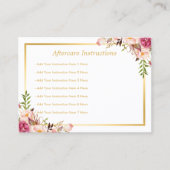 フローラエレガント金ゴールドラッシュサロンアフターケアカード 名刺 (正面)