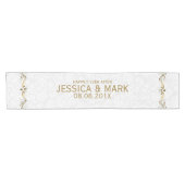 フローラエレガント金ゴールドレース(ホワイトダマスク付) 2 ショートテーブルランナー (横)