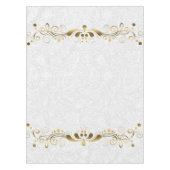 フローラエレガント金ゴールドレース（ホワイトダマスク2a） テーブルクロス (正面)