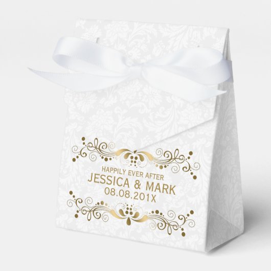 フローラエレガント金ゴールドレース（ホワイトダマスク2a） フェイバーボックス (正面サイド)