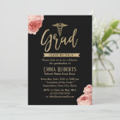 フローラエレガント金ゴールド医療ナース卒業党 招待状 (スタンド正面)