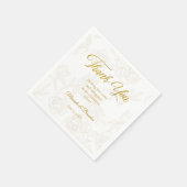 フローラエレガント金ゴールド結婚式 スタンダードカクテルナプキン (角)