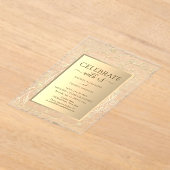 フローラエレガント金ゴールド結婚披露宴 アクリル招待状 (レイダウン)