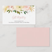 フローラエレガント金ゴールド赤面ピンクギフトレジストリ エンクロージャーカード (正面/裏面)
