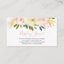 フローラエレガント金ゴールド赤面ピンク表示シャワー エンクロージャーカード