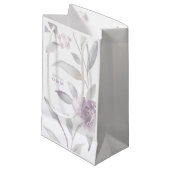 フローラエレガント銀Chinoiserieのモノグラ結婚ム スモールペーパーバッグ (正面アングル)