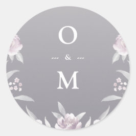 フローラエレガント銀Chinoiserieのモノグラ結婚ム ラウンドシール
