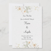 フローラエレガント間引き日付を保存 招待状 (正面)