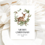 フローラエレガント鹿の水色メリークリスマス シーズンカード<br><div class="desc">フローラ鹿エレガント水色メリークリスマスホリデーカード</div>