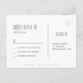 フローラエレガント黒板素朴な結婚式RSVP インビテーションポストカード (裏面)