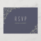 フローラエレガント黒板素朴な結婚式RSVP インビテーションポストカード (正面)