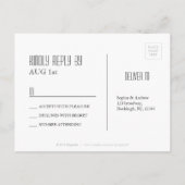 フローラエレガント黒板素朴な結婚式RSVP インビテーションポストカード (裏面)