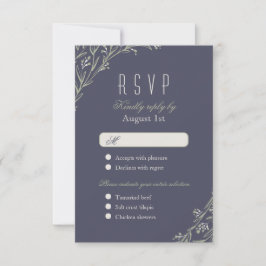 フローラエレガント黒板素朴な結婚式RSVP 出欠カード