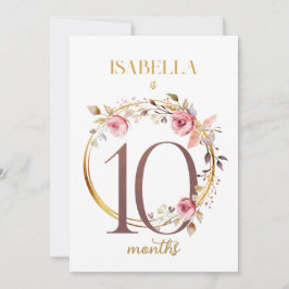 フローラエレガント1年目のベビーマイルストーンカード 招待状